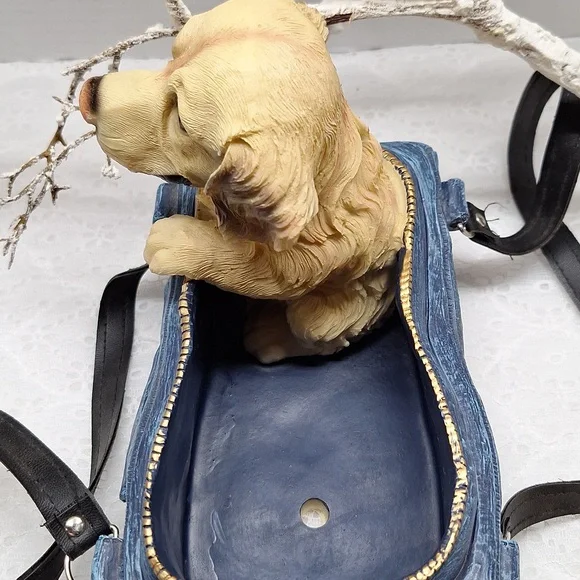 #ADW Charming Dog Figurine in Blue Bag CERAMIC Planter - Picture 9 of 10